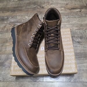 Dr Scholls Brown Leather Boots Men Size 11